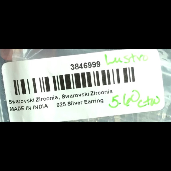 Lustro Stella Finest CZ Swarovski Zirconia Drop Earrings in Plat Over SS (.925) - Picture 5 of 5